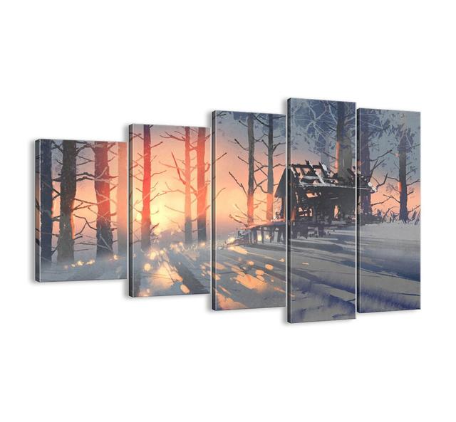 Only the Sun Peeks in Here - 5 Piece Unframed Graphic Art Print Set on Canvas Union Rustic Size: 100cm H x 150cm W x 1.8cm D on Productcaster.