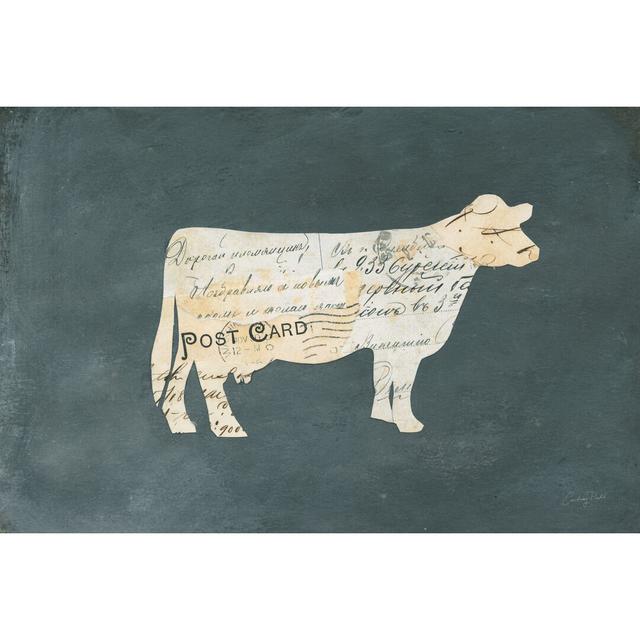 'La Vache Cameo' by Courtney Prahl - Wrapped Canvas Graphic Art Print August Grove Size: 30cm H x 46cm W on Productcaster.