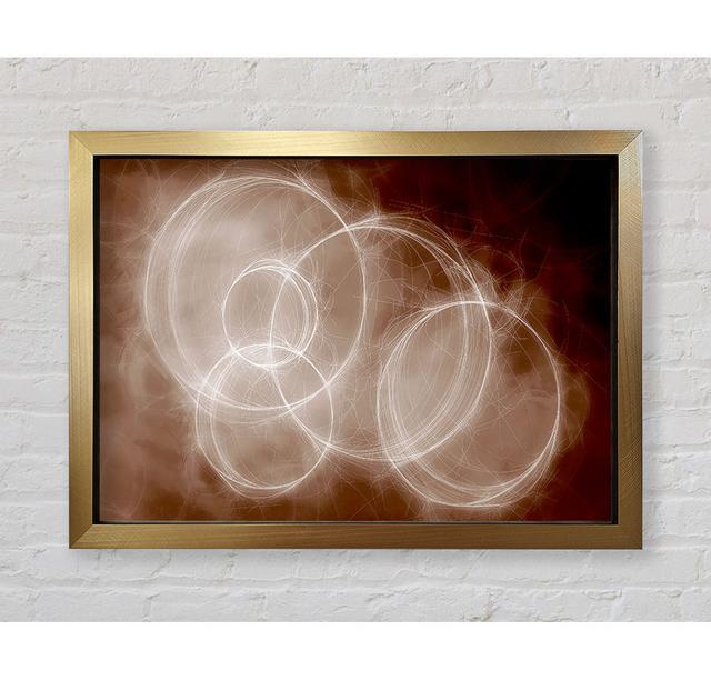 Gerahmtes Wandbild Chocolate Smoke Circles Perspections Größe: 100 cm H x 141,4 cm B x 3,4 cm T, Format: Poster mit goldenem Rahmen on Productcaster.