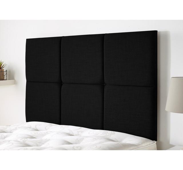 Upholstered Headboard ClassicLiving Size: Double (4'6"), Upholstery: Ebony on Productcaster.