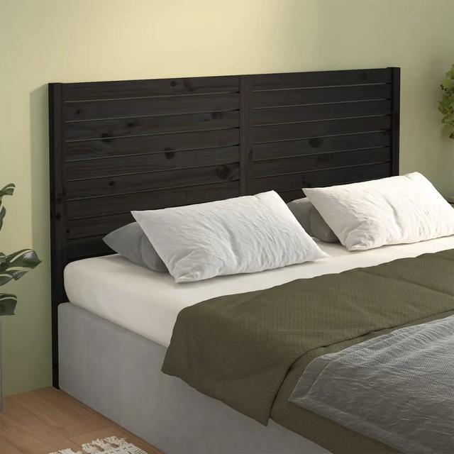 Jamael Solid Wood Headboard 17 Stories Size: 146 x 100 cm, Colour: Black on Productcaster.