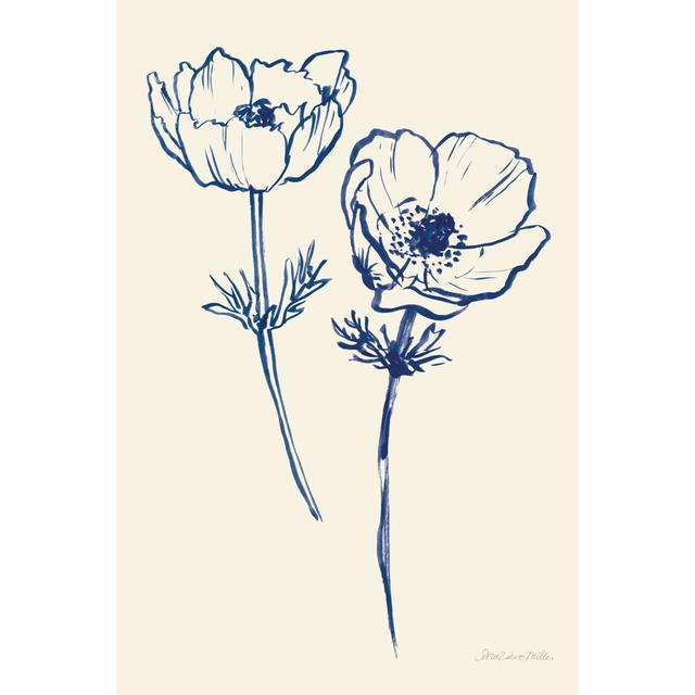 Ink Anemones I by Sara Zieve Miller - Wrapped Canvas Print Marlow Home Co. Size: 51cm H x 76cm W x 3.8cm D on Productcaster.