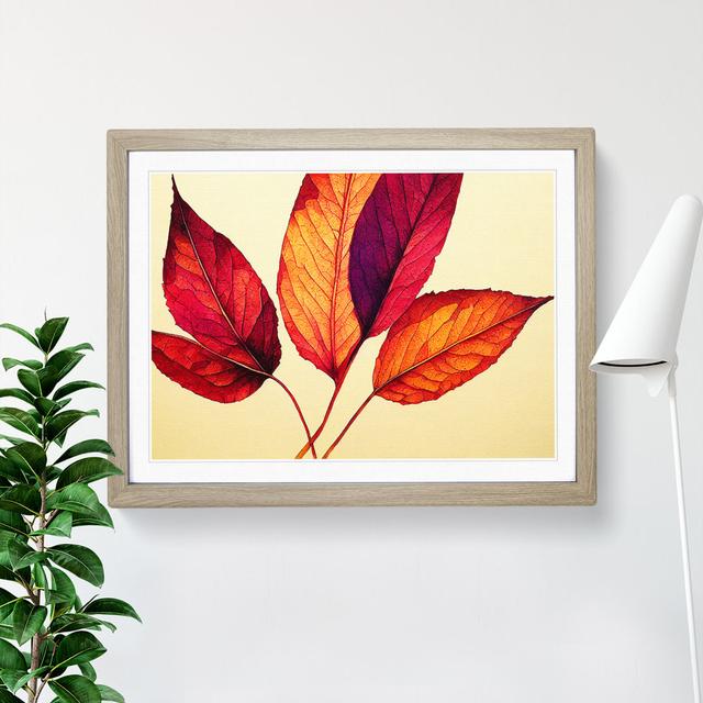 Watercolour Plant Leaf Vol.4 - Picture Frame Graphic Art 17 Stories Size: 25cm H x 34cm W x 2cm D, Frame Colour: Oak Framed on Productcaster.