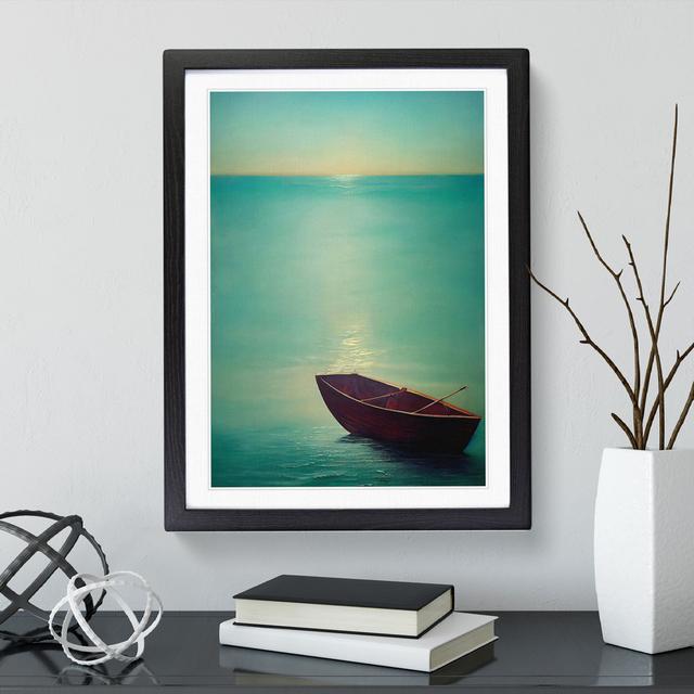 Vacant Boat Breakwater Bay Format: Black Framed Paper, Size: 48cm H x 36cm W, Matte Colour: White on Productcaster.