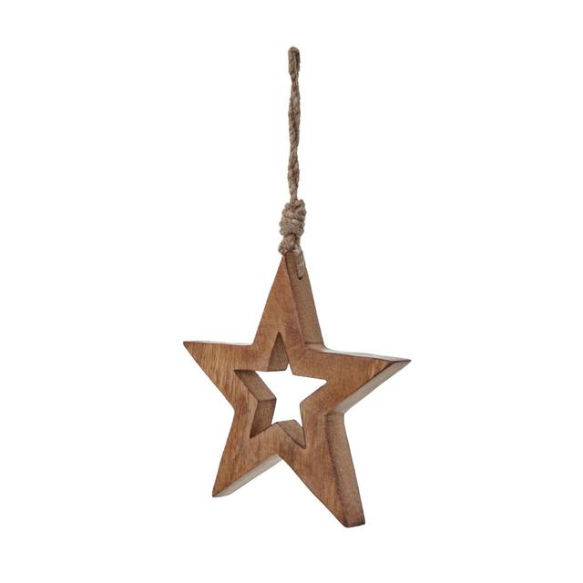 Wood Christmas Hanging Figurine Ornament Lily Manor Size: 15cm H x 15cm W x 1cm D on Productcaster.