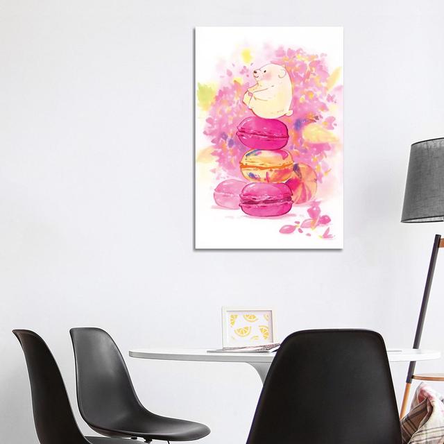 Polar Bear Macaron by Penelopeloveprints - Gallery-Wrapped Canvas Giclée on Canvas Harriet Bee Format: No Frame, Size: 101.6cm H x 66.04cm W x 1.905cm on Productcaster.