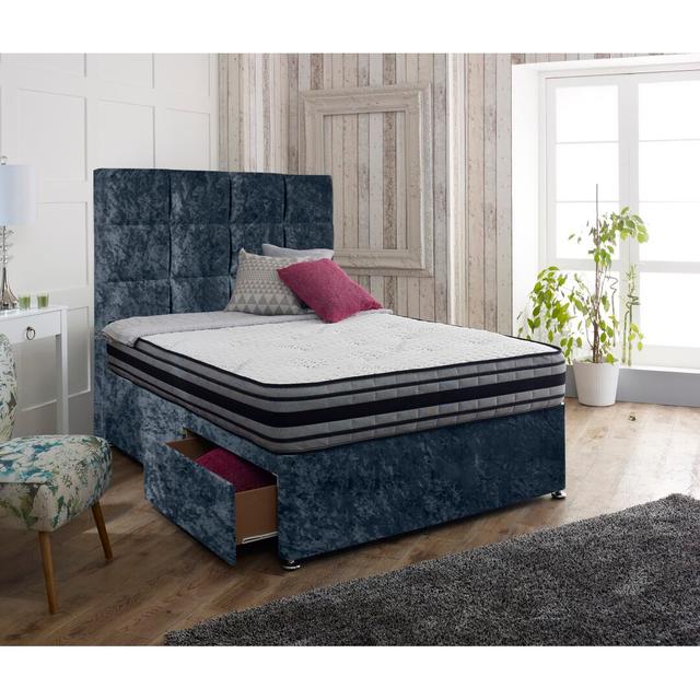 Barna Divan Base Rosdorf Park Storage Type: No Drawer, Size: Single (3'), Colour: Slate Grey on Productcaster.