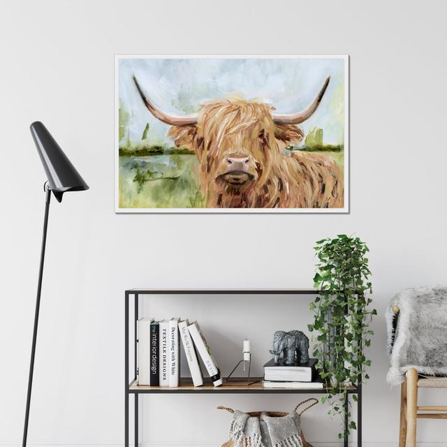 Highland Grazer I by Victoria Borges - Painting Fernleaf Size: 34cm H x 50cm W, Format: White Framed Paper Print on Productcaster.