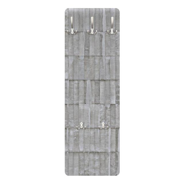 Concrete Tile Wallpaper Wall Mounted Coat Rack Symple Stuff on Productcaster.