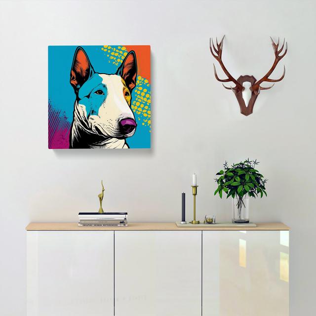 English Bull Terrier Pop - No Frame Art Prints Marlow Home Co. Size: 50cm H x 50cm W x 3cm D on Productcaster.