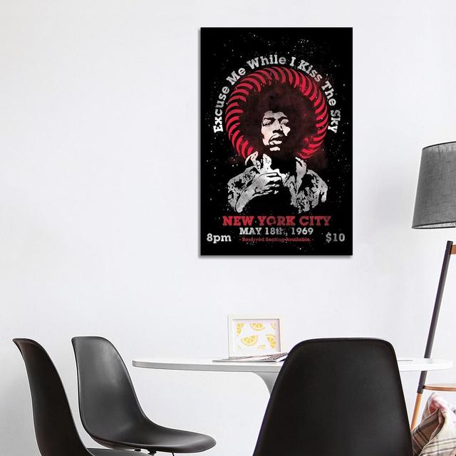 Jimi Hendrix Experience 1969 U.S. Tour at Madison Square Garden Tribute Poster by Radio Days - Graphic Art Print on Canvas George Oliver Size: 101.6cm on Productcaster.