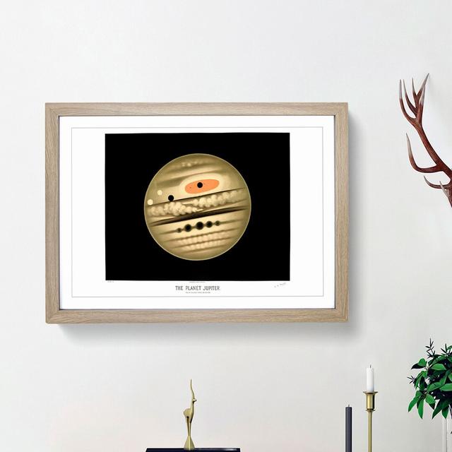 Planet Jupiter by E. L. Trouvelot - Picture Frame Painting Print East Urban Home Size: 48cm H x 65cm W x 2cm D, Frame Option: Oak Framed on Productcaster.