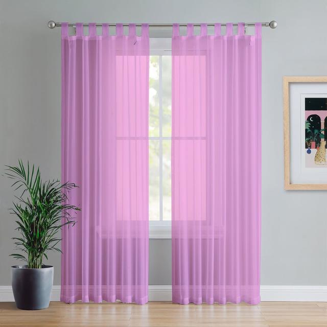 Birdsall Tab Top Sheer Single Curtain Panel Zipcode Design Colour: Lavender, Panel Size: 144 W x 137 D cm on Productcaster.