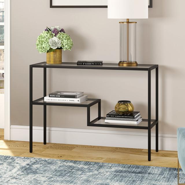 Console Table Blue Elephant Size: 74.9cm H x 55.9cm W x 20.3cm D, Colour: Black on Productcaster.