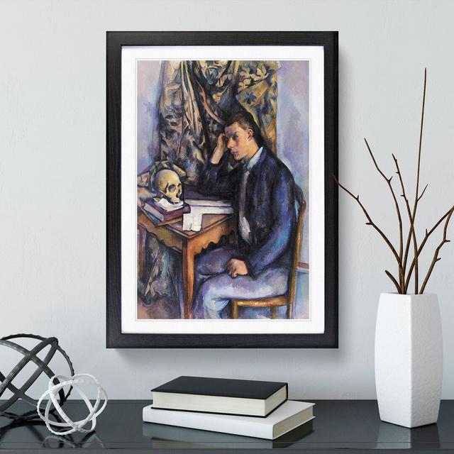 Young Man and Skull by Paul Cezanne - Picture Frame Painting East Urban Home Frame Option: Black Framed, Size: 48cm H x 36cm W x 2cm D on Productcaster.