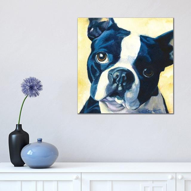 Chumly Boston Terrier by Teresa Kogut - Painting Print on Canvas Ebern Designs Format: Wrapped Canvas, Size: 45.72cm H x 45.72cm W x 1.91cm D on Productcaster.