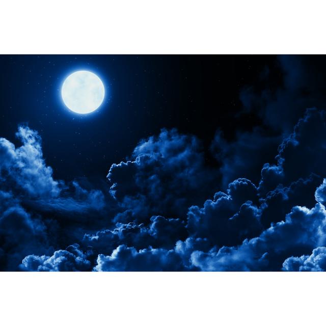 Bright Full Moon - Wrapped Canvas Print Ebern Designs Size: 51cm H x 76cm W x 3.8cm D on Productcaster.