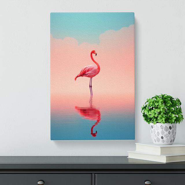 Flamingo Minimalism No.3 - Print 17 Stories Size: 60cm H x 40cm W x 3cm D on Productcaster.