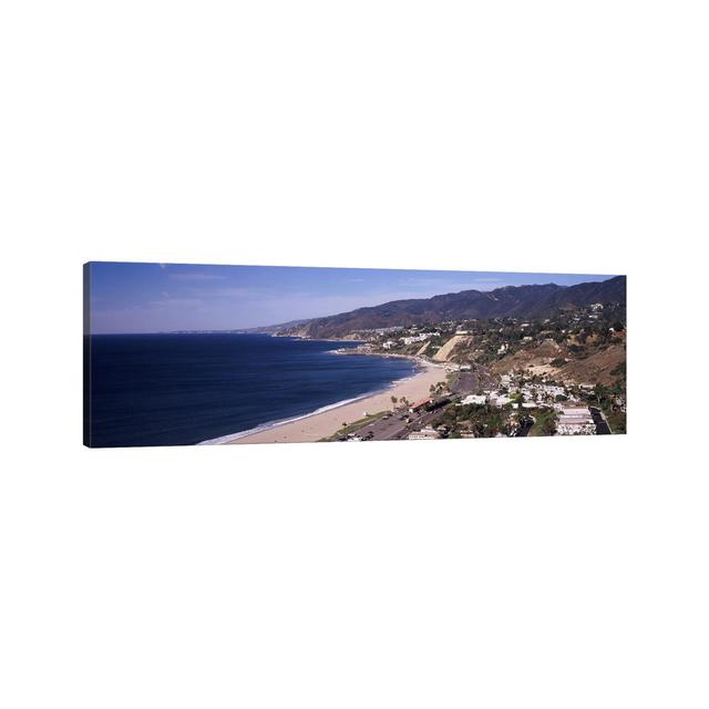 High Angle View of a Beach, Highway 101, Malibu Beach - Wrapped Canvas Panoramic Photograph Highland Dunes Size: 60.96cm H x 182.88cm W x 3.81cm D on Productcaster.