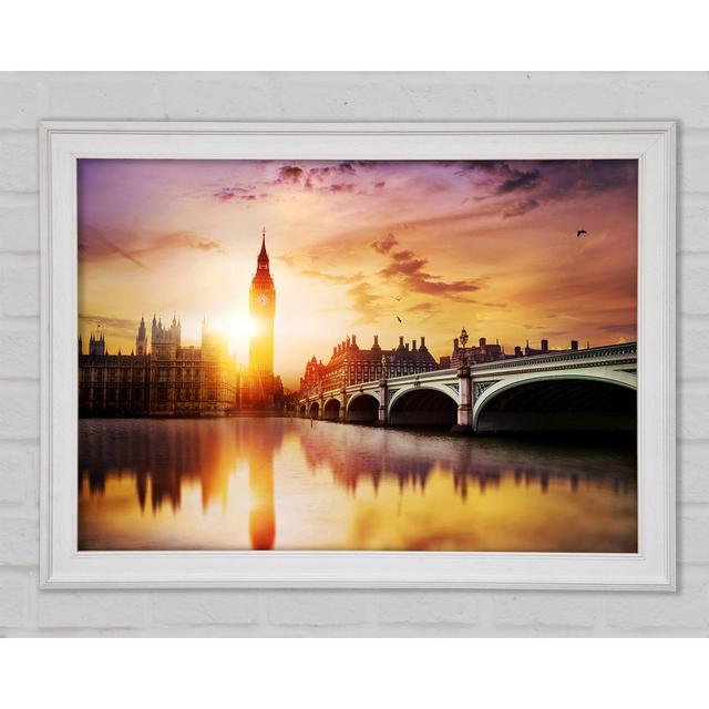 Sunset Over The Thames Framed Print Bright Star Size: 59.7cm H x 84.1cm W x 1.5cm D on Productcaster.