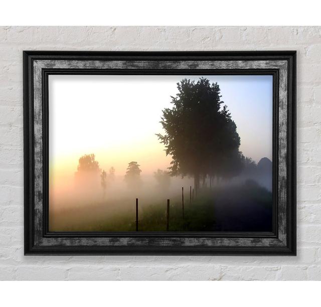 Mist In The English Countryside - Single Picture Frame Art Prints Bright Star Size: 100cm H x 141.4cm W x 8cm D on Productcaster.