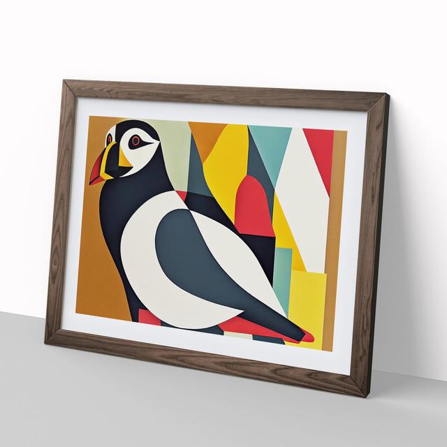 Puffin Bird Abstract Vol.1 House of Hampton Size: 25cm H x 34cm W x 2cm D, Frame Colour: Walnut Framed on Productcaster.