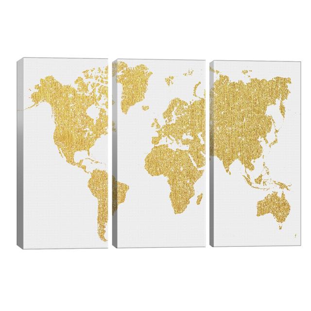 Gold Map by Natasha Wescoat - Wrapped Canvas Print Canora Grey Size: 101.6cm H x 152.4cm W x 1.91cm D on Productcaster.