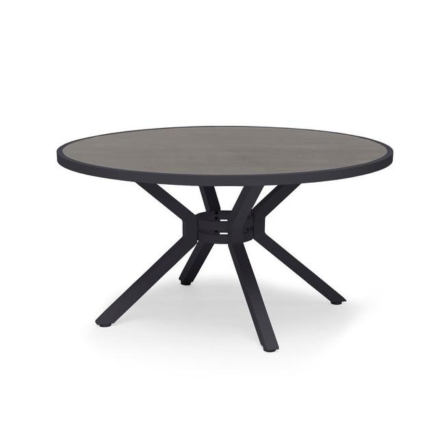 Monserratte Round 140Cm L Outdoor Table Ebern Designs Table Base Colour: Black on Productcaster.