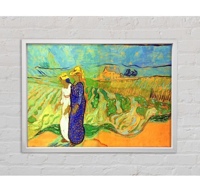 Van Gogh Two Women Crossing The Fields - Single Picture Frame Art Prints on Canvas Bright Star Size: 84.1cm H x 118.9cm W x 3.3cm D on Productcaster.