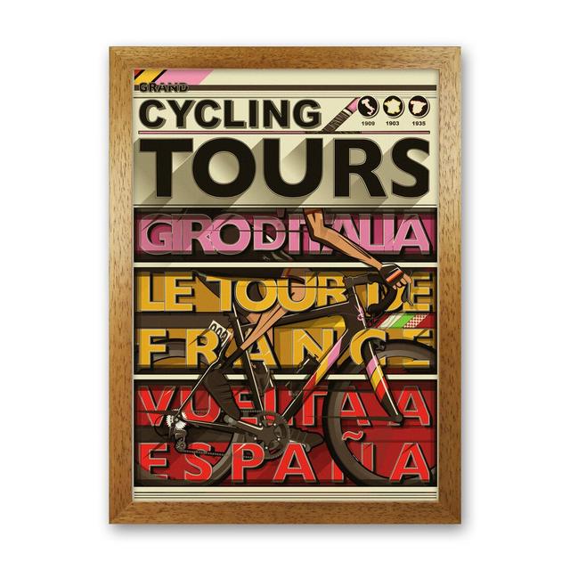 'Grand Tours' - Graphic Art Print on Paper Happy Larry Frame Option: Oak Framed, Size: 30cm H x 21cm W x 3cm D on Productcaster.