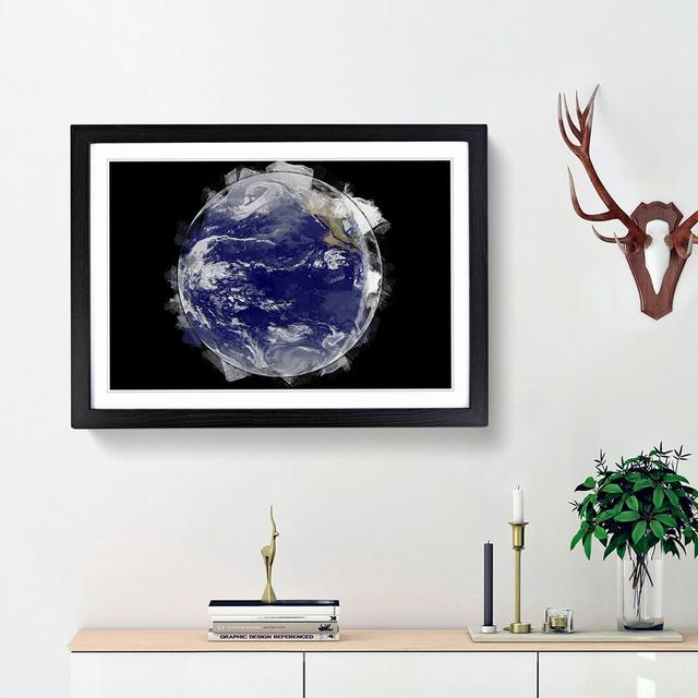 A Satellite Image of Earth in Abstract - Picture Frame Graphic Art Print East Urban Home Frame Option: Black Framed, Size: 62cm H x 87cm W x 2cm D on Productcaster.