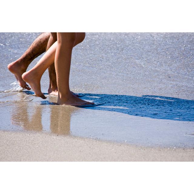 Walking On The Beach by Claudio.arnese - No Frame Art Prints on Canvas Beachcrest Home Size: 81cm H x 122cm W on Productcaster.