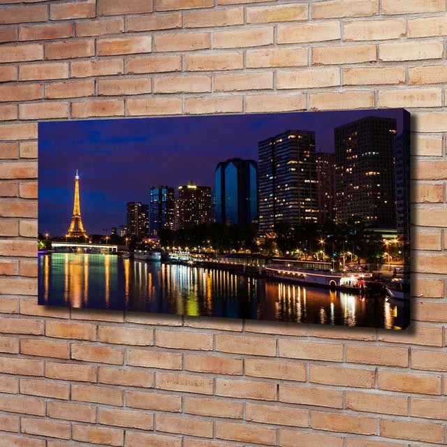 Paris By Night - Print Ebern Designs Size: 60cm H x 120cm W x 2cm D, Format: Glass on Productcaster.