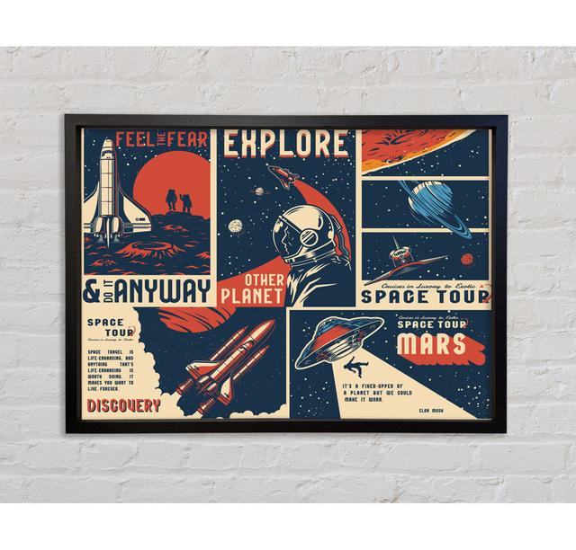 Space Exploration Framed Print Happy Larry Size: 59.7cm H x 84.1cm W x 3.3cm D on Productcaster.