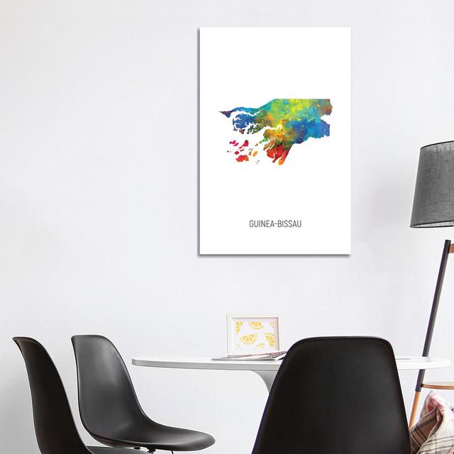 Guinea Bissau Map by Michael Tompsett - Wrapped Canvas Print Latitude Run Size: 101.6cm H x 66.04cm W x 3.81cm D on Productcaster.