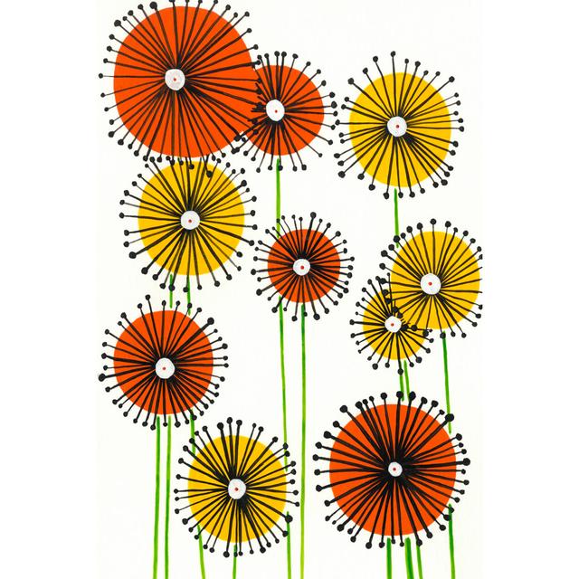 Flower Wheels II by Regina Moore - Wrapped Canvas Graphic Art Rosalind Wheeler Size: 91cm H x 61cm W on Productcaster.