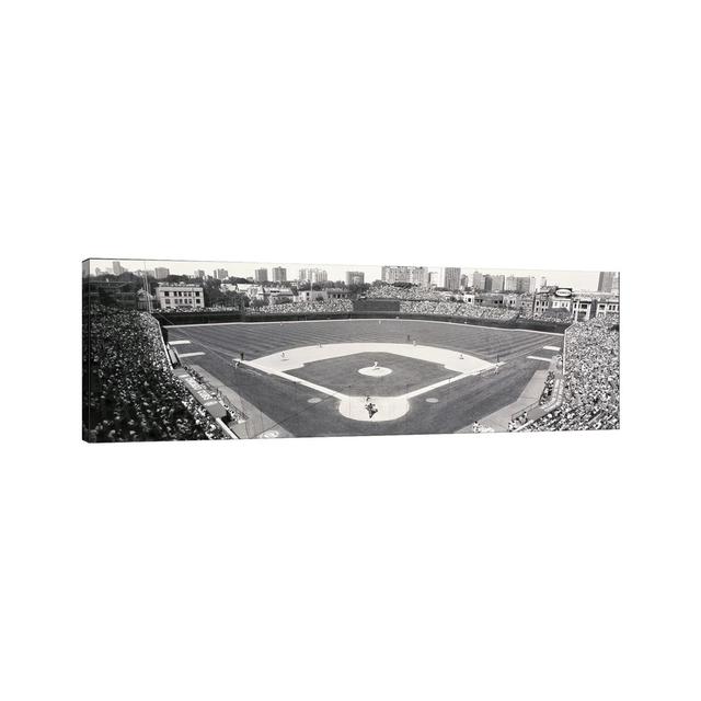 USA, Illinois, Chicago, Cubs, Baseball IX - Wrapped Canvas Panoramic Print Ebern Designs Size: 60.96cm H x 182.88cm W x 3.81cm D on Productcaster.