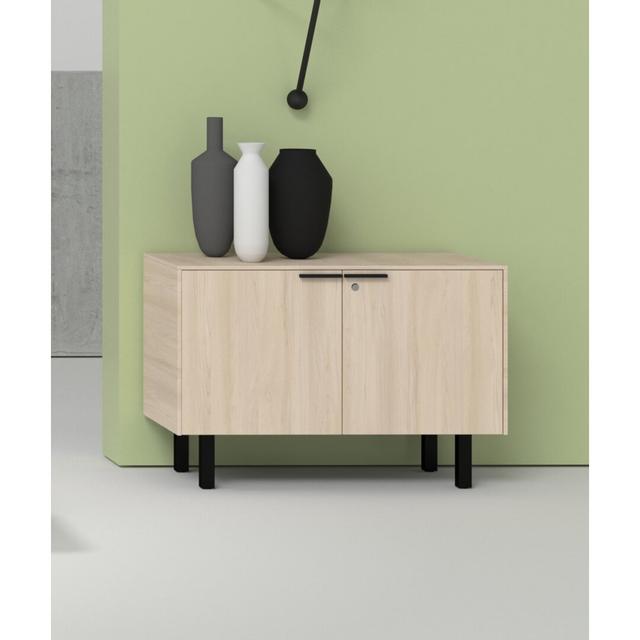 Sideboard Alyworth Credenza 17 Stories Farbe: Ahorn/Schwarz on Productcaster.