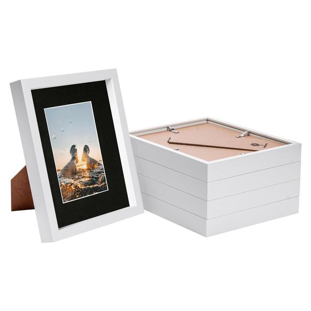 Shadow Box Picture Frame - Set of 5 (Set of 5) Nicola Spring Picture Size: 4" x 6", Colour: Black on Productcaster.