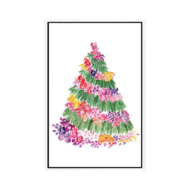 Floraler Weihnachtsbaum von Blursbyai - Galerie-verpackte Leinwand Giclée auf Leinwand Die Saisontruhe Größe: 66,04 cm H x 45,72 cm B x 3,81 cm T, For on Productcaster.