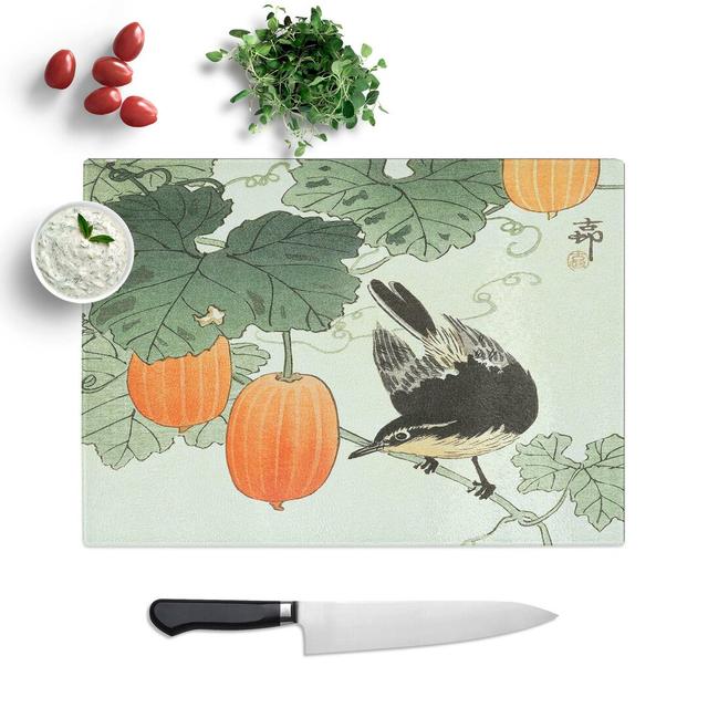 Tempered Glass Bird upon a Branch Chopping Board East Urban Home Size: 39 cm W x 28.5 cm L on Productcaster.