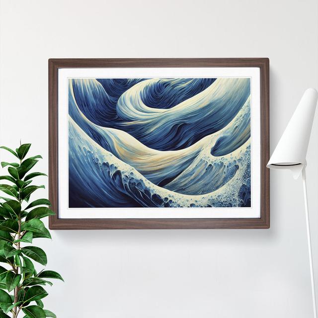 Surreal Ocean Wave Vol.1 Abstract House of Hampton Size: 46cm H x 64cm W x 2cm D, Frame Colour: Walnut Framed on Productcaster.