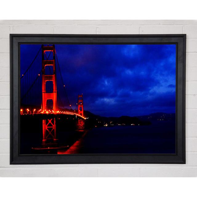 Golden Gate Bridge Red Lights - Single Picture Frame Art Prints Ebern Designs Size: 21cm H x 29.7cm W on Productcaster.