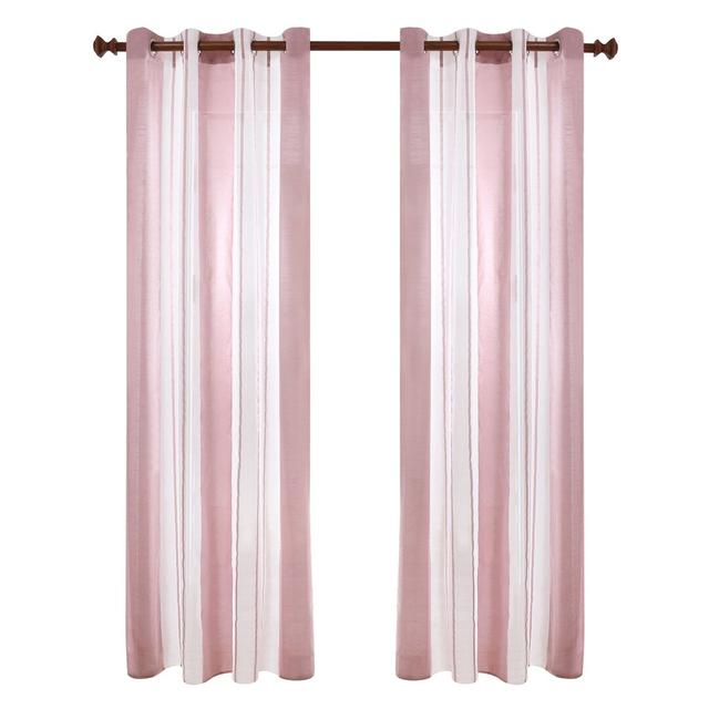 Dearious Sheer Door Curtains (Set of 2) Ebern Designs Panel Size: Width 140 x Drop 229 cm, Colour: Purple on Productcaster.