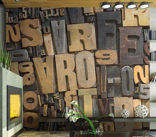 Wooden Letters 3.09m x 400cm Wallpaper East Urban Home Size: 200 cm x 154 cm on Productcaster.