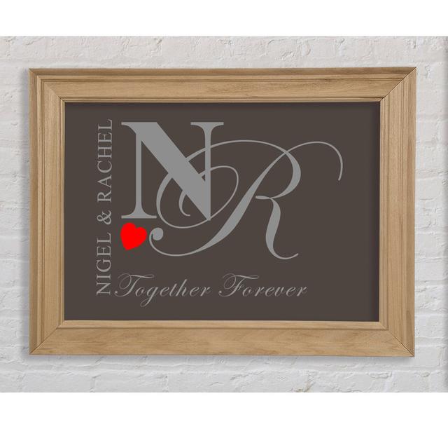 Your Names And Initials Together Forever Chocolate Framed Print Bright Star Size: 59.7cm H x 84.1cm W on Productcaster.