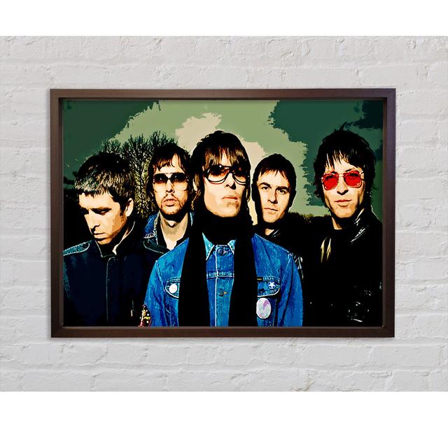 Oasis Pop Art Colour - Single Picture Frame Art Prints on Canvas Bright Star Size: 59.7cm H x 84.1cm W x 3.3cm D on Productcaster.