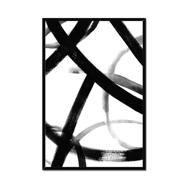 Monochrome Ripple II - Wrapped Canvas Painting Print Hykkon Format: Black Framed Paper Print, Size: 95cm H x 65cm W on Productcaster.