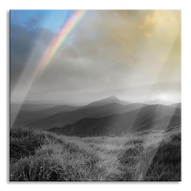 Rainbow in the Sky - Unframed Photograph on Glass Union Rustic Size: 70cm H x 70cm W x 0.4cm D on Productcaster.