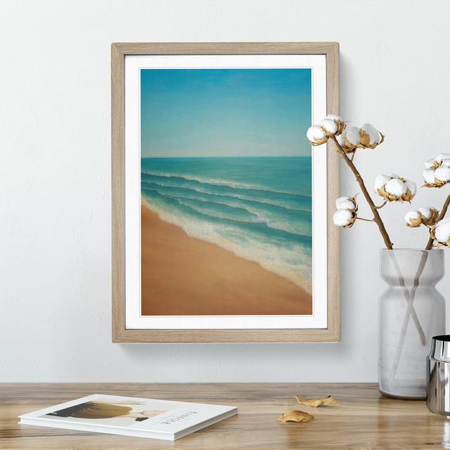 Beach At Peace House of Hampton Frame Colour: Oak Framed, Size: 46cm H x 34cm W x 2cm D on Productcaster.